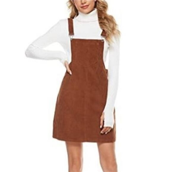 A Classy Chic Boutique Dresses & Skirts - Corduroy Wide Strap Overall Dress